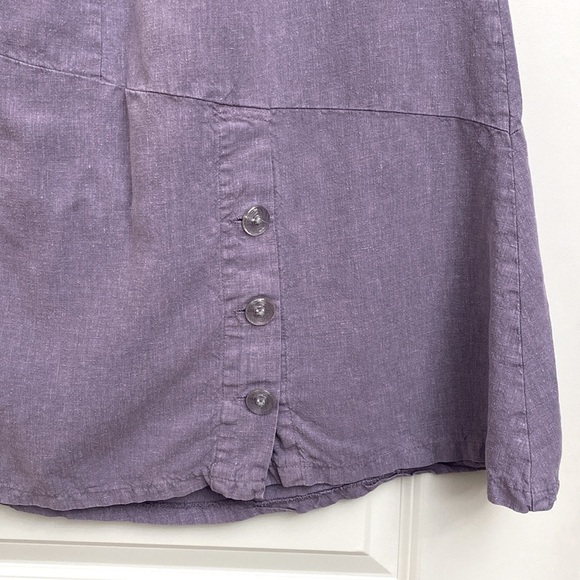 Sympatico Hemp/Tencel Midi Skirt Women’s L Purple Lagenlook Boho Made in USA - Picture 4 of 10